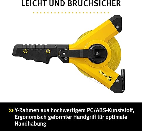 STABILA 30m Fibreglass OpenReel Kink Resistant Premium Measuring Tape Metric Scale LBM 1000 19662