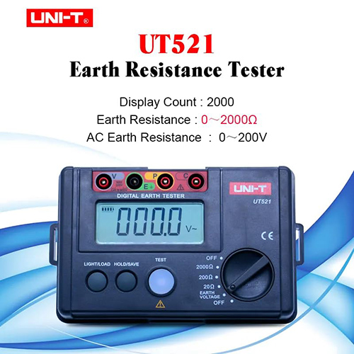 UNI-T UT521 Digital Earth Tester Ground Resistance AC Earth Insulation Resistance Voltage Tester Light Weight Design UNITY